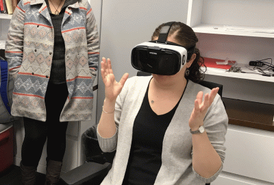 VR Goggles A woman in VR Goggles