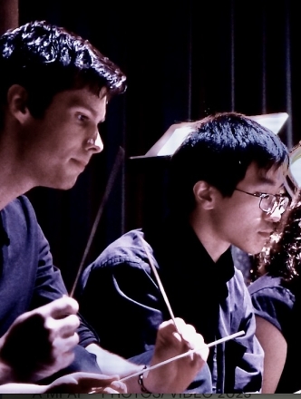 NYU percussion students performing